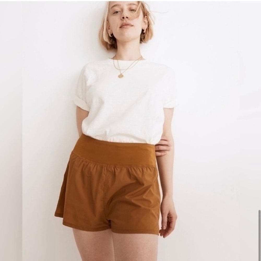 Madewell MDL Running Workout Active Shorts Antique Gold Liner Size XXS